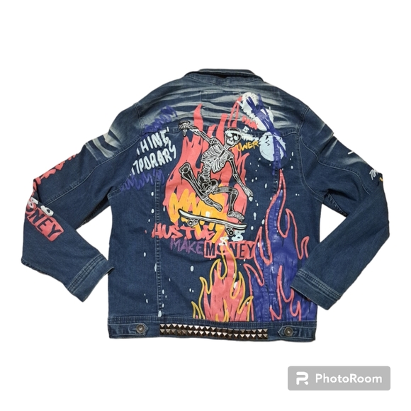 Mens Rebel (R3bel) Jean Jacket Size M - Picture 2 of 12